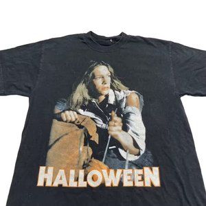 2001 Vintage HALLOWEEN Horror Movie double sided graphic tee shirt Large